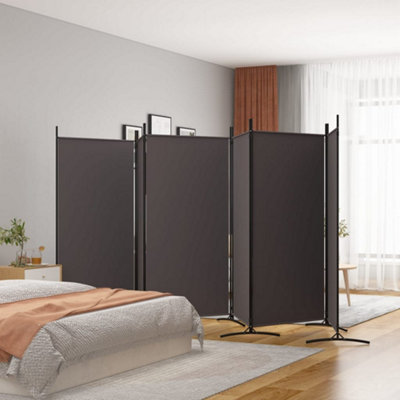 Vidaxl 6-Panel Room Divider Brown 520X180 Cm Fabric Room Dividers from B&Q