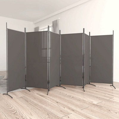 Vidaxl 6-Panel Room Divider 520X180 Cm Fabric Room Dividers Anthracite