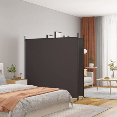 Vidaxl 2-Panel Room Divider Brown 348X180 Cm Fabric from B&Q