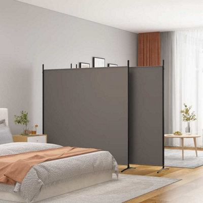 Vidaxl 4-Panel Room Divider 698X180 Cm Fabric Room Dividers Anthracite