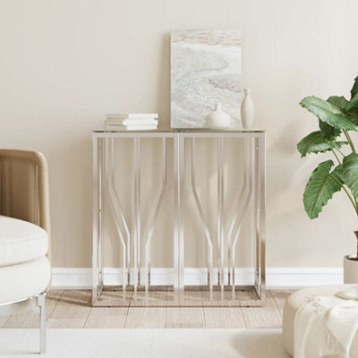 Vidaxl Console Table 70X30X70 Cm Stainless Steel And Glass from B&Q