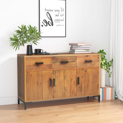 Vidaxl Sideboard Brown 110X35X70 Cm Solid Pinewood from B&Q