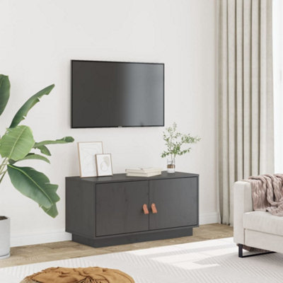 B&Q -  Tv Cabinet Grey 80X34X40 Cm Solid Wood Pine