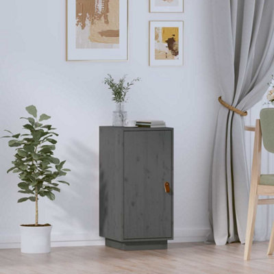 B&Q -  Sideboard Grey 34X40X75 Cm Solid Wood Pine