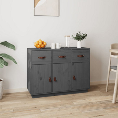 Vidaxl Sideboard Grey 100X40X75 Cm Solid Wood Pine from B&Q