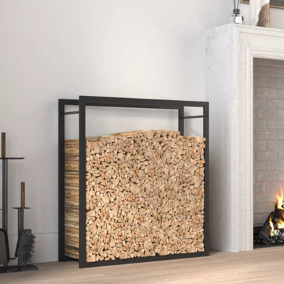 Vidaxl Firewood Rack Matt Black 80X28X86 Cm Steel Firewood Racks from B&Q