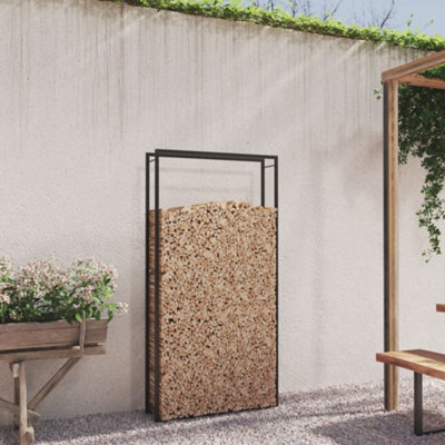 Vidaxl Firewood Rack Matt Black 110X28X214 Cm Steel Firewood Racks from B&Q