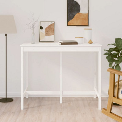 Vidaxl Bar Table 140X80x110 Cm Solid Wood Pine White