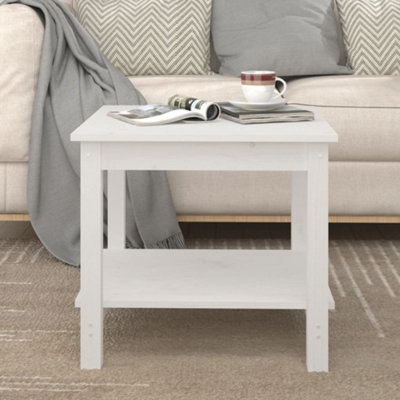 B&Q -  Coffee Table White 50X50X45 Cm Solid Wood Pine