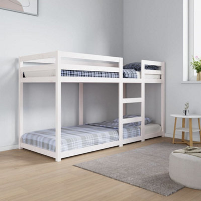 Vidaxl White Bunk Bed Without Mattress 75X190 Cm Single Solid Wood Pine Small