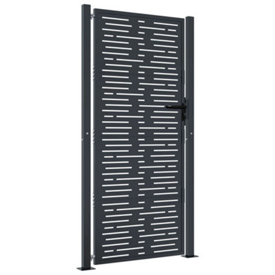 Vidaxl Garden Gate Anthracite 105X180 Cm Steel Square Design from B&Q