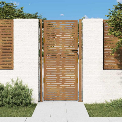 Vidaxl Garden Gate 105X180 Cm Corten Steel Square Design from B&Q