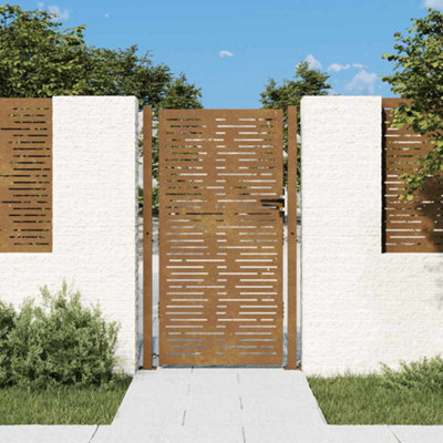 Vidaxl Garden Gate 105X180 Cm Corten Steel Square Design from B&Q
