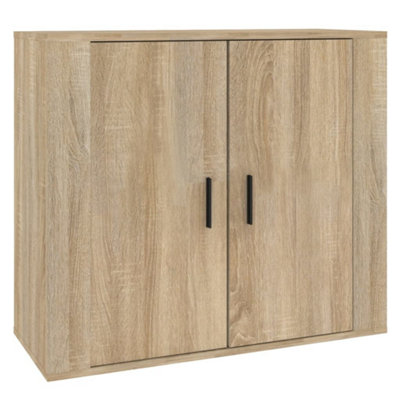 B&Q -  Sideboard Sonoma Oak 80X33X70 Cm Engineered Wood