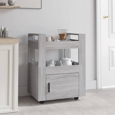 B&Q -  Kitchen Trolley Grey Sonoma 60X45X80 Cm Engineered Wood Kitchen Trolleys