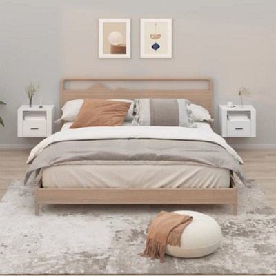 B&Q -  Wall-Mounted Bedside Cabinets 2 Pcs White 50X36X40 Cm