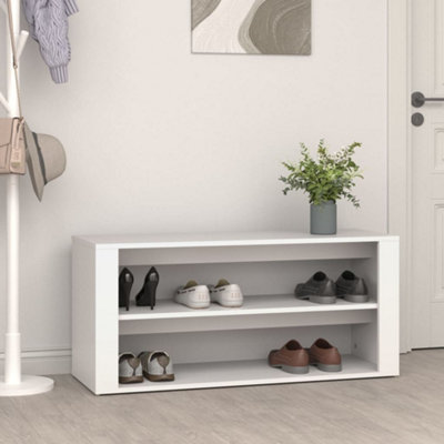 B&Q -  Shoe Rack White 100X35X45 Cm Engineered Wood