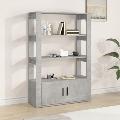 B&Q -  Sideboard Concrete Grey 80X30X119.5 Cm Engineered Wood