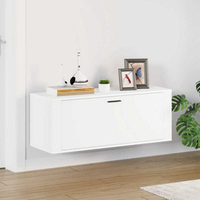 B&Q -  Wall Shoe Cabinet White 100X35X38 Cm Engineered Wood