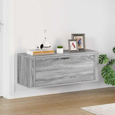 B&Q -  Wall Shoe Cabinet Grey Sonoma 100X35X38 Cm Engineered Wood