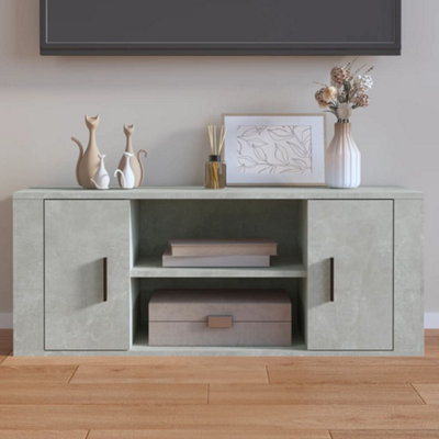 Vidaxl Tv Cabinet Concrete Grey 100X35X40 Cm Engineered Wood from B&Q