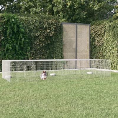 Walplus 3-Panel Rabbit Cage 325X109X54 Cm Galvanised Iron