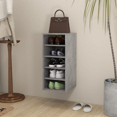 Walplus Shoe Cabinet Concrete Grey 31.5X35X70 Cm Engineered Wood from B&Q