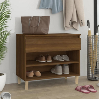Walplus Shoe Cabinet Oak 70X36x60 Cm Engineered Wood Brown