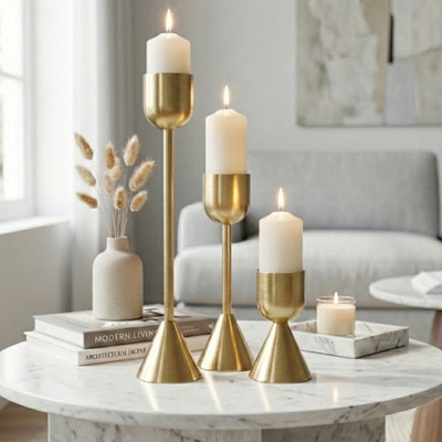 Garden Greatness Relica Trio Metal Plated Candle Holders from B&Q
