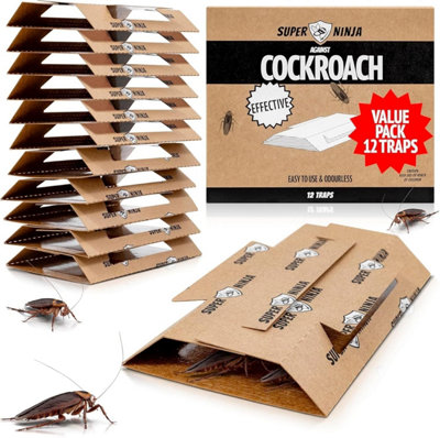 Super Ninja Cockroaches Killer12 TrapsHighly Effective Ecological Cockroach TrapUser FriendlyUp To 3 Months Per Trap from B&Q