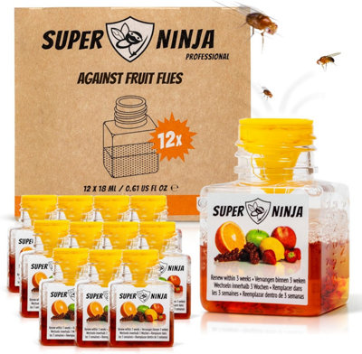 Super Ninja Fruit Fly Trap12 PackHighly Effective Ecological Fruit Fly Traps IndoorFruit Fly Killer from B&Q