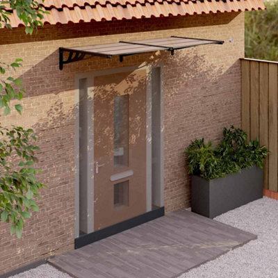 Walplus Door Canopy Black 199X90 Cm Polycarbonate from B&Q