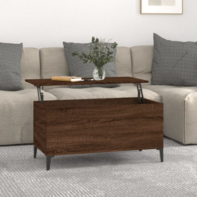 Walplus Coffee Table Brown Oak 90X44.5X45 Cm Engineered Wood