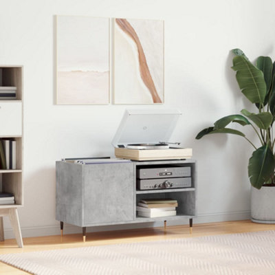 Walplus Record Cabinet Concrete Grey 85X38X48 Cm Engineered Wood from B&Q