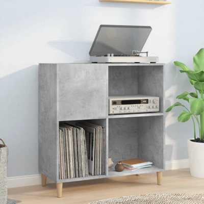 Walplus Record Cabinet Concrete Grey 84.5X38X89 Cm Engineered Wood from B&Q