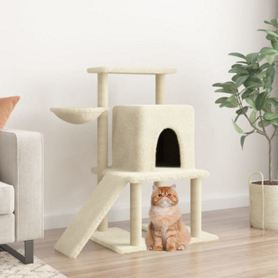 Vidaxl (Cream) Cat Tree Cat Tower With Sisal Scratching Posts Cat Cando Light Grey - Image 3