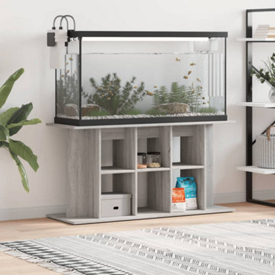 vidaXL Aquarium Stand Grey Sonoma 120x40x60 cm Engineered Wood - Grey - Image 5