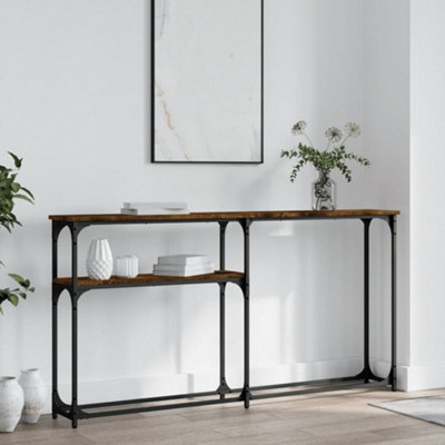 Vidaxl Console Table Smoked Oak 145X22.5X75 Cm Engineered Wood from B&Q