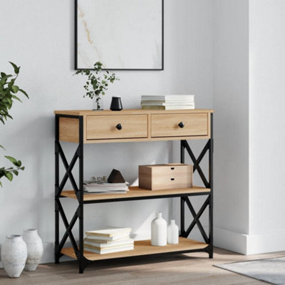 B&Q -  Console Table Sonoma Oak 75X28X75 Cm Engineered Wood