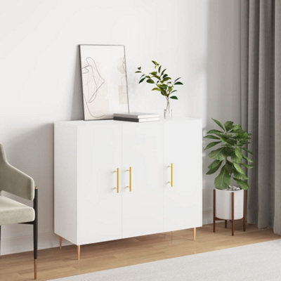 B&Q -  Sideboard White 90X34X80 Cm Engineered Wood
