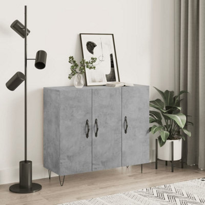 B&Q -  Sideboard Concrete Grey 90X34X80 Cm Engineered Wood