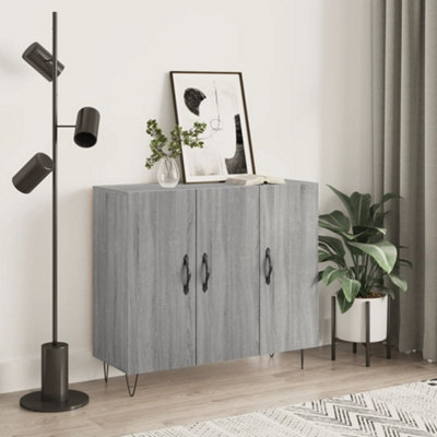 Vidaxl Sideboard Grey Sonoma 90X34X80 Cm Engineered Wood from B&Q
