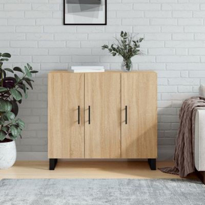 B&Q -  Sideboard Sonoma Oak 90X34X80 Cm Engineered Wood