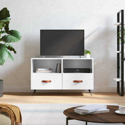B&Q -  Tv Cabinet High Gloss White 80X36X50 Cm Engineered Wood