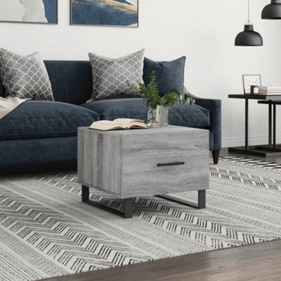 Vidaxl Grey Coffee Table Sonoma 50X50x40 Cm Engineered Wood