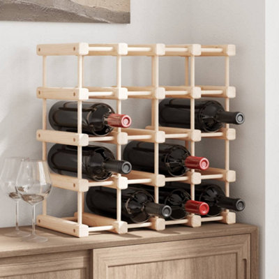 B&Q -  Wine Rack For 20 Bottles 46.5X23X46.5 Cm Solid Wood Pine
