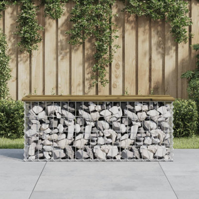 Vidaxl Garden Bench Gabion Design 103X31.5x42 Cm Impregnated Wood Pine Garden Benches