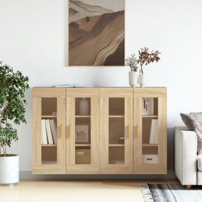 B&Q -  Wall Mounted Cabinets 2 Pcs Sonoma Oak Engineered Wood