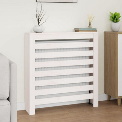 Vidaxl Radiator Cover 79.5X19x84 Cm Solid Wood Pine Radiator Covers White