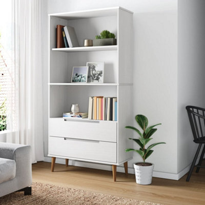 Vidaxl Bookcase Molde White 85X35X170,5 Cm Solid Wood Pine from B&Q
